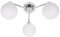 ValueLights | 3 Way Brushed Chrome Ceiling Light Fitting with Globe Shades | Close-to-Ceiling Lights, Home Décor & Improvement Essential | Includes Bulb