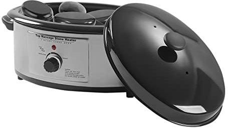 Calentador profesional de piedras calientes, 6 L de masaje con cucharón para el tratamiento térmico, dispositivo de calor de piedra caliente con pantalla digital y conservación automática del calor