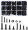 Juego de 500 tornillos M3, M4 y M5, surtido de tornillos de cabeza alomada, tornillos hexagonales interiores negros con tuercas (500)