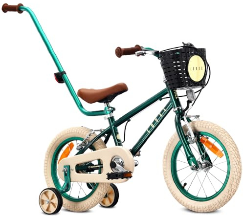 sun baby LOVEL Kinderfahrrad 14–16 Zoll für Mädchen und Jungen | Mädchenfahrrad und Jungenfahrrad 3–6 Jahre, bis 50 kg, Korb, Klingel und Kettenschutz