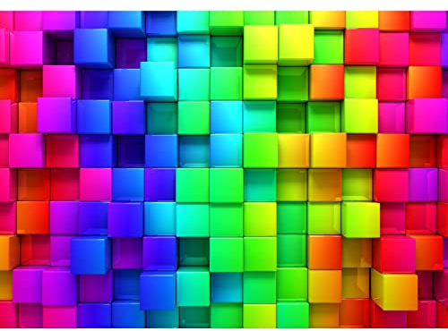 Runa Art Fototapete Abstrakt 3D würfel 352 x 250 cm Vlies Tapeten XXL Moderne Wandtapete Wohnzimmer Schlafzimmer Bunt 9078011a