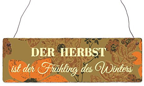 Interluxe Holzschild DER Herbst IST DER FRÜHLING Türschild Deko Herbst Shabby