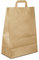 Papiertüten Braun mit Flach-Henkel I 50 Stk. 32+17x44cm I Papiertragetasche für Einzelhandel, Hochzeit, Geburtstag, TO-GO I Geschenktüten aus Kraftpapier I HUTNER