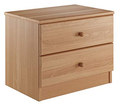 Erst-Holz Niedrige Nachtkonsole Buche Massivholz Nachttisch mit Zwei Schubladen 90.20-K38
