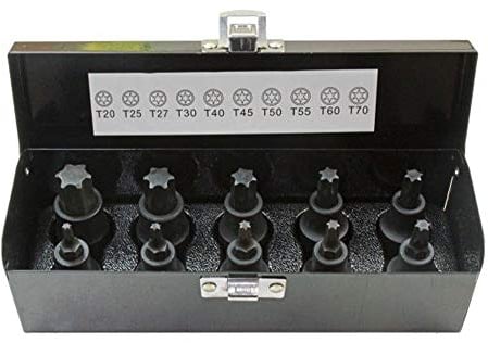 US PRO INDUSTRIAL 10pc 1/2 Dr Impact Torx Bit Socket Set T20 - T70 2087