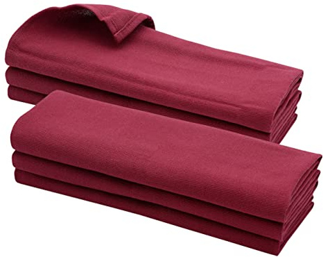 Daloual 6X Geschirrtuch/Küchentuch/Putztuch/Poliertuch aus 100% Baumwolle Bordeaux-Rot Weinrot