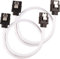 Corsair - Cable SATA Blindado Premium – SATA 6Gbps 30 cm, Blanco