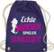 Turnbeutel Rucksack - Eishockey - Echte Mädchen spielen Hockey - Unisize - Lila - kinderturnbeutel icehockey geschenk feldhockey stoffbeutel sport tasche kinder eishockey-fanartikel echt