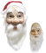 SOUTHSKY Santa Claus Maske Weihnachtsmann Nikolaus mit Glatt Weiß Bart, Weißer Augenbrauen,Inklusive Rot Xmas Mütze für Weihnachten,Karneval,Kostüm,Cosplay,Halloween,Party