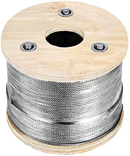 VEVOR Cavo in Acciaio Inossidabile da 150M, Cavo Metallico in Tipo Acciaio 316 Costruzione 7x7, La Fune Metallica da 1433 Libbre Resistente alla Corrosione e allo Strappo per Macchinari, Industria