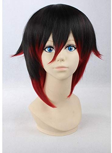 Biamoxer RWBY Ruby Rose Cosplay Wigs Weiss Schnee Blake Belladonna Yang Xiao Long Wig Red White Black Yellow Cosplay Hair Wig Red