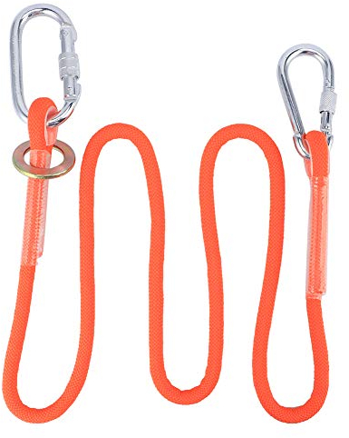 Alomejor Lanyard Klettern Seil 1.6M Sicherheits-Absturzsicherungsgurt Kleine Schnalle Luftarbeit Sicherheitsgurt Seilversicherung Lanyard für den Außenbau