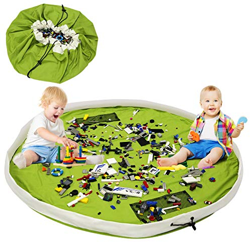 LEADSTAR Toy Storage Box Organiser and Play Mat- 2-in-1 Toy Storage, Collapsible Toy Basket Box for Boys & Girls, Large Building Blocks Storage Holder for Playroom
