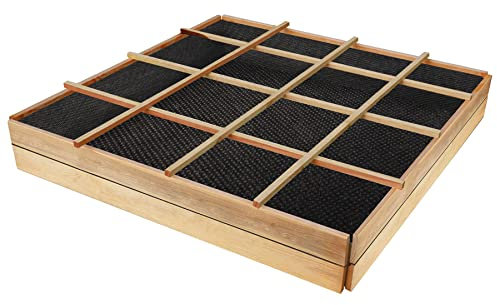 PLANTAWA Suelo de Huerto Urbano, Suelo de 16 Departamentos, Madera de Pino, Mesa de Cultivo sin Patas, 24 x 134 x 134 cm, Jardinera Exterior para Terraza Jardín Monta tu Huerto Grande