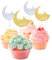 12 Stück Eid Mubarak Topper Mubarak Ramadan Tortendeko Gold und Silber Eid Mubarak Cupcake Toppers Ramadan Deko