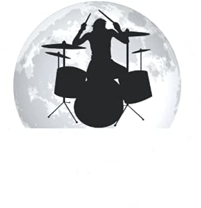 Schlagzeug Notizbuch: Schlagzeug Mond Drummer Schlagzeuger / 6x9 Zoll / 120 leere Notenblätter Seiten