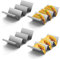 MoonSing Supporto per Tacos, Porta Taco in Acciaio Inox, Forma di Onda Vassoio per Tacos con Maniglie per Cucina Pita, Panini, Pane, Hot Dog, Quiche, Crostate e Frittelle (4 Pezzi)