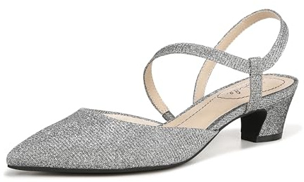 LifeStride Women's Minimalist Pump Pewter Rhinestone Fabric 9 M