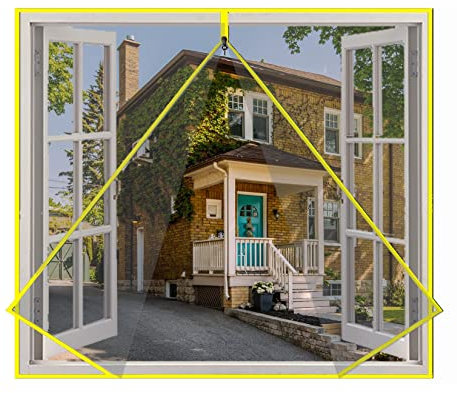 Eouyt Zanzariera per Finestra 60x120cm Zanzariere magnetiche Regolabili Fai-da-Te Finestra con Schermo Tenda zanzariera Finestra Scorrevole, Giallo