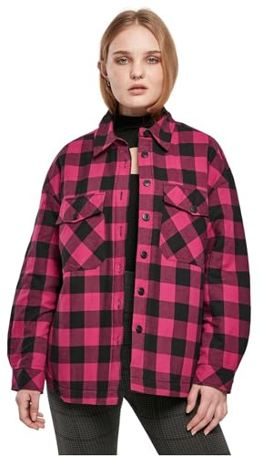 Urban Classics Damen Ladies Flanell Padded Overshirt