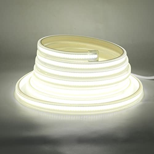 KISUFU 220V COB LED Streifen 25m, 360 LEDs/m FCOB LED Band CRI≥102,Wasserdichte,Superheller, flexibler COB LED Strip Lichtstreifen mit hoher Dichte für DIY-Festival-Dekoration zu Hause, Schlafzimmer