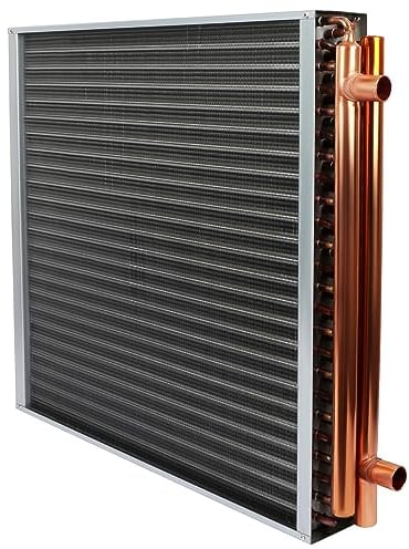 24 x 24 Wärmetauscher, Wasser zu Luft mit Kupferanschlüssen, hohe Wärmeenergie für Heißluft, Holzofen, Plenum und Hydronische Heizung