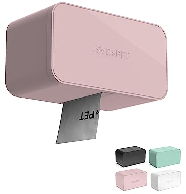 SVD.PET Hundekotbeutelspender, für 8 Rollen Kotbeutel, für Innen- und Außenbereich, zur Wandmontage oder zum Aufstellen auf dem Tisch, rosa, ausschließlich Spender
