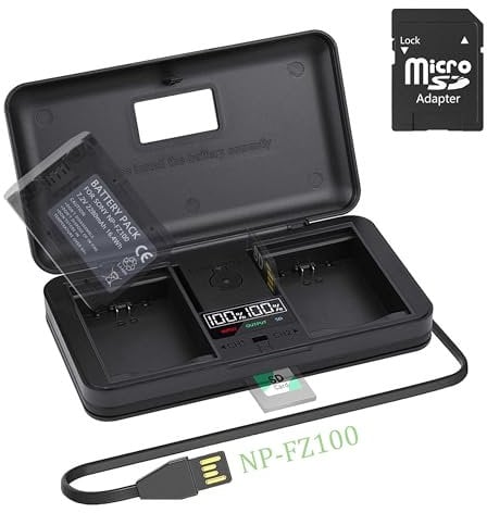 Palogreen NP-FZ100 Battery Charger, BC-QZ1 Charger for Sony ZV-E1, FX3, FX30, A1, A9 II, A7R V, A7S III, A7 IV, A6600, A7C Cameras, Designed with LCD Display (Battery Not Included)