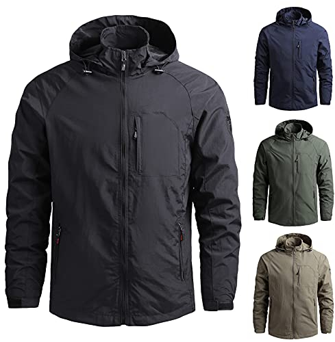 Fahrrad Windbreaker Herren Ultraleicht Wasserdicht Camouflage Regenjacke Herren Atmungsaktiv Leichte 5XL Sport Jacke Herren übergangsjacke Softshelljacke mit Kapuze Herbstjacke Softshell Jacket