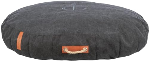 TRIXIE Hundekissen BE Nordic Föhr 120x85 cm in schwarz – bequemes Hundebett für große & sehr große Hunde - ovale Hundecouch mit praktischem Tragegriff - weich & waschbar – 37478