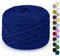 LEREATI 285g T-Shirt Garn zum Häkeln für Körbe, Bändchengarn Polyester Rope, Textilgarn für Häkelkorb Taschen Teppiche Wandbehang Makramee (Königsblau)