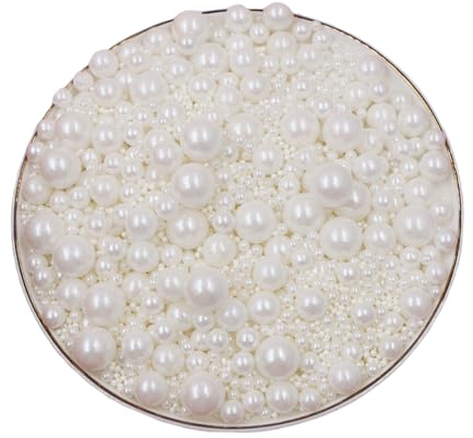 Edible White Pearl Sugar Sprinkle Candy Pearls 120g, Mixed Size, Cake Topper, Cupcake Decorations, Ice Toppings and Cookie Decoration, Wedding Birthday Party Halloween Chirstmas Supplies