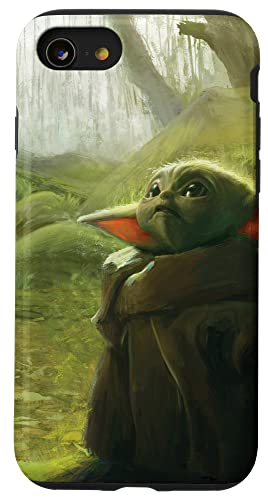 Hülle für iPhone SE (2020) / 7 / 8 Star Wars Der Mandalorianer Das Kind Grogu im Wald Kunst