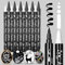 AOSUCO 12 Dual Tip Acrylic Paint Pens for Rock, Wood, Pebbles, Glass, Ceramic, Stones, Fabric, Canvas, Craft - Waterproof Brush Pens, Acrylic Marker Pens Set (Black & White)