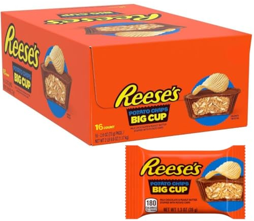 16 x Reese's Big Cup Stuffed with Potato Chips - ganze Packung mit leckeren Schoko Cups gefüllt mit Chips - 16x36g