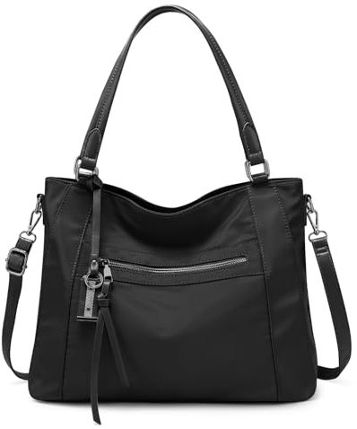 BAICLES Handtasche Damen Große mit Vielen Fächern Nylon Schultertasche Damen Laptoptasche für Frauen mit Abnehmbarem Schultergurt Umhängetasche Damen für Geschäftsreisen Arbeit Schule