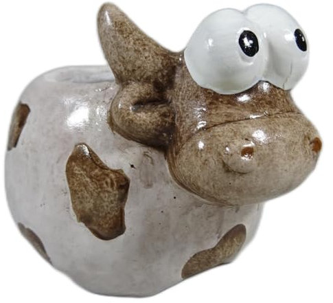Generisch Pflanztopf Kuh 12 x 10 x 10 cm Keramik Blumentopf Bauernhof Tier Figur Deko GTT J202