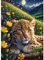 DPHERO DIY Leopard Diamant Painting Bilder für Erwachsene Anfänger,5D Mondnacht Diamond Painting Set,DIY Runde Steine Blumen Diamant Kunst Kits,Haus Diamant Painting für Zuhause Dekor 30x40 cm