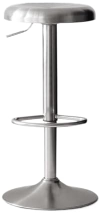 MEIZHITU Barstuhl Tresenhocker Barhocker Aus Edelstahl, Höhenverstellbar, 360 ° Drehbar, Barstuhl, Thekenhöhe, Hochstuhl Mit Fußstütze Bistrohocker Designer Hocker