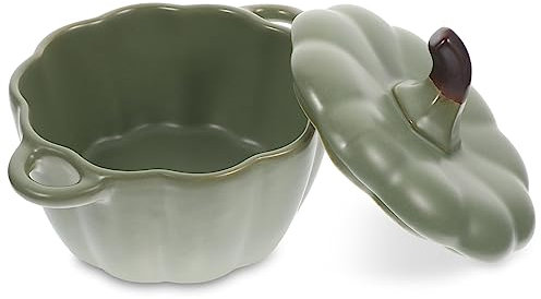 Ciieeo Bol De Service En Céramique Avec Couvercle Et Poignées En Forme De Citrouille Pour Soupe Et Cuisson À La Vapeur Accessoire De Cuisine Pour Décoration Dhalloween
