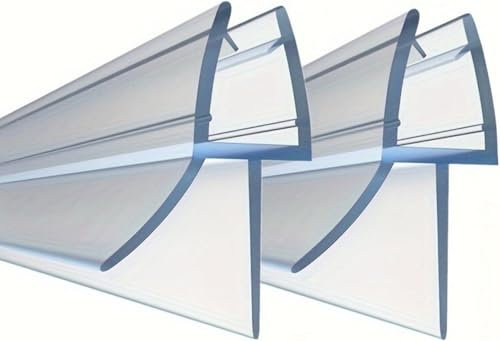 2 guarnizioni per porta della doccia, 70 cm, per porta in vetro, 6-12 mm, trasparenti (12 mm)