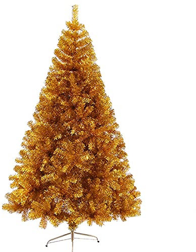 LXWKAI Albero di Natale Dorato da 4 Piedi, Albero di Natale Artificiale Lucido con Supporto in Metallo, Albero di Pino di Natale Facile da Montare, Rami Spessi e Soffici, Suggerimenti per L'Ufficio