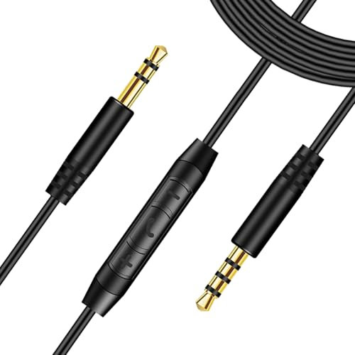 Weatwo 3,5mm Auxiliary Audio Cable 3.5mm to 3.5mm Male Aux Cable Stereo Headphone Cord for Beats Sony Headphones Car, Smartphone, Home, Laptop, iPhone, iPod, iPad, MP3 Inline Mic/Remote Control–Black