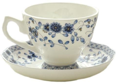 Tasse à café avec Assiette, Tasse à thé en Porcelaine Florale Anglaise, Ensemble de soucoupes à thé en Porcelaine Bleue, Tasse de Petit déjeuner Vintage en céramique élégante