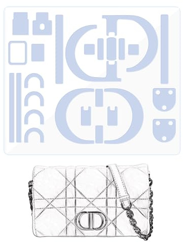 2 Stück BagArmor Hardware Schutzfolie, für Dior Caro Small/Meduim | Geldbörse Hardware Schutzfolie Transparent Anti-Kratzer Klar, 2 Stück