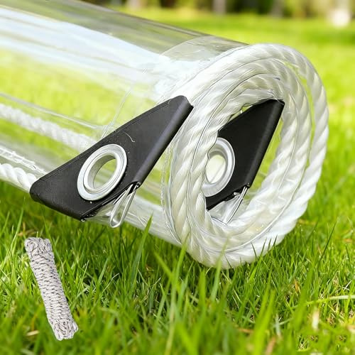 Plane Wasserdicht Transparent 80 x 200 cm Staubdicht wasserdichte Wetterfeste Abdeckplane Wasserdicht Durchsichtige mit Bindeseil für Balkon Carport Terrassen, A