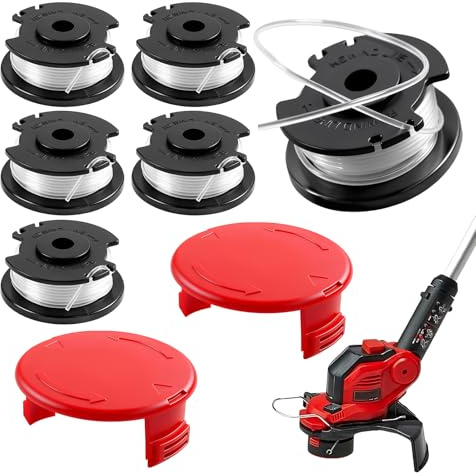 6 Pièces Bobine de Fil de Rechange pour EIN-Hell GE-CT 18/28 Li 5.2M*1.6mm | 6 Bobines+2 Capuchon, Bobine de Fil de Rechange pour Débroussailleuse Nylon pour EIN-Hell GE-CT 18/28 Li&GE-CT 18/28 Li TC