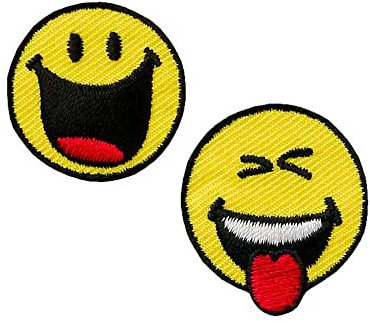 Applikationen - Kids and Hits - aufbügelbar Smiley(c) funny 2 St. klein farbig 2 St