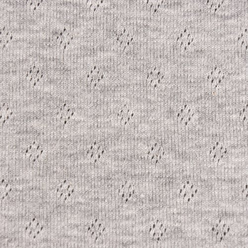 Feinstrickstoff Baumwoll-Jersey Pointoille Lochmuster einfarbig grau meliert 1,4m Breite