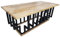 Couchtisch Eckig Mango Massivholz - Industrial Beistelltisch Metall für Wohnzimmer, Loft - moderner eckiger Tisch aus massivem Holz 120 x 60 cm